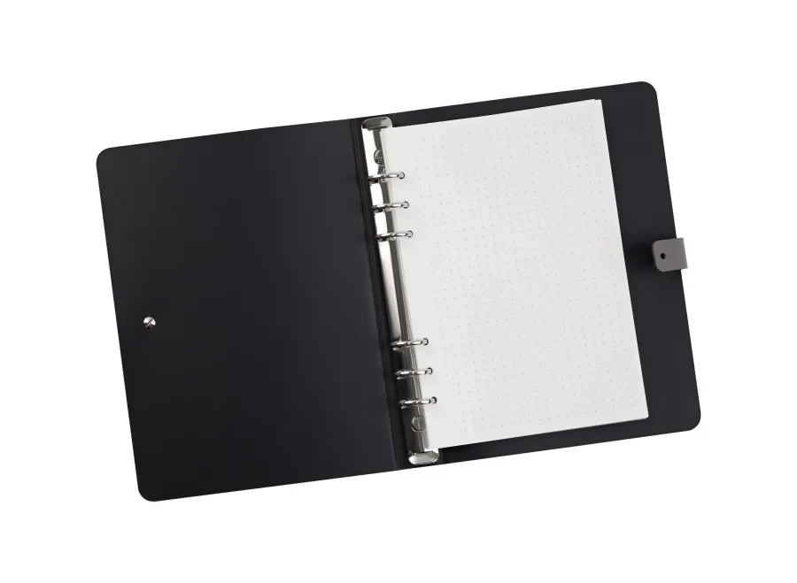 obrazek 3 Segregator na dokumenty A5 16,5х25 cm ze skóry w kolorze szarym