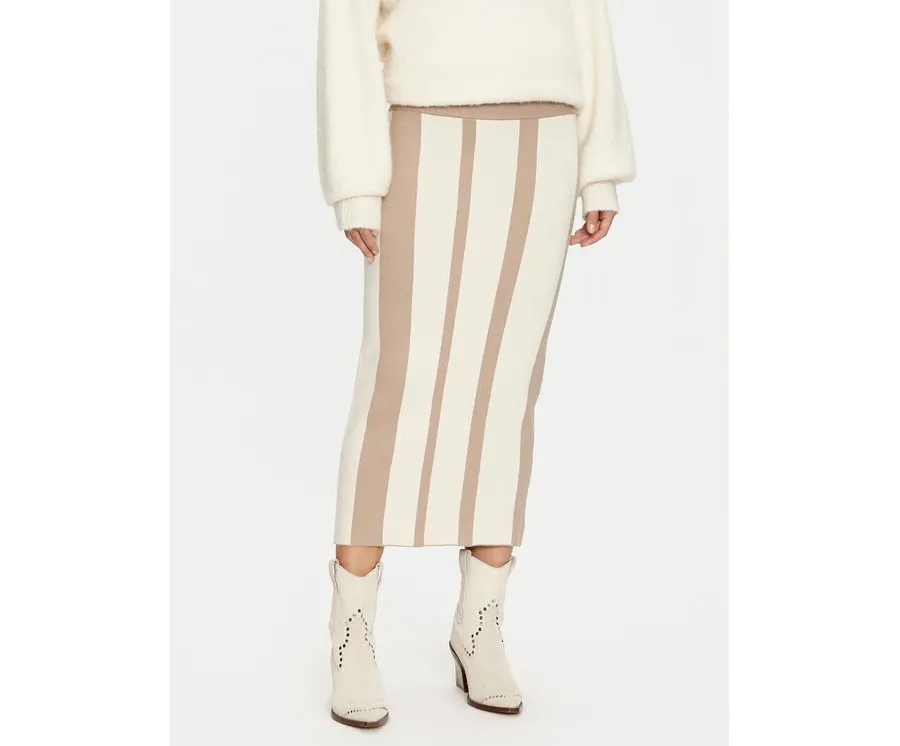 obrazek 1 Vero Moda Spódnica ołówkowa Gold New Art 10311360 Beżowy Slim Fit