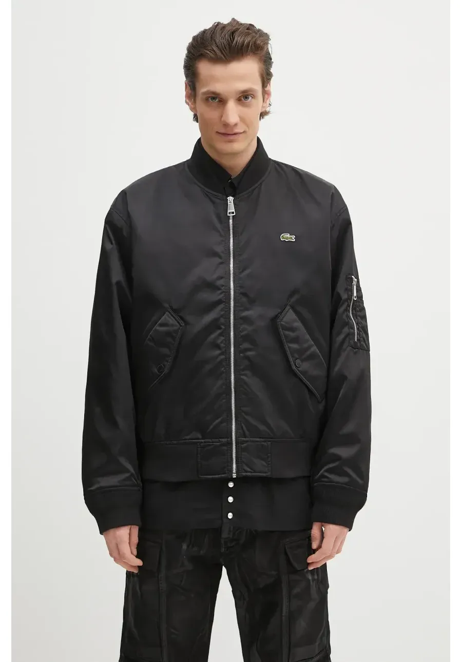 obrazek 1 Lacoste kurtka bomber kolor czarny przejściowa BH2899
