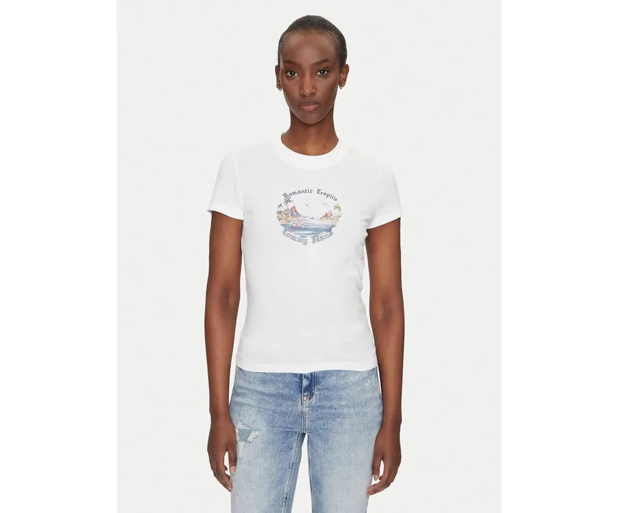 obrazek 1 Tommy Jeans T-Shirt Romance DW0DW21342 Écru Slim Fit