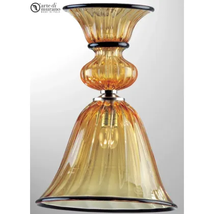 Zdjęcie Szykowna wisząca lampa w kształcie dzowna w kolorze złota ze szkła Murano