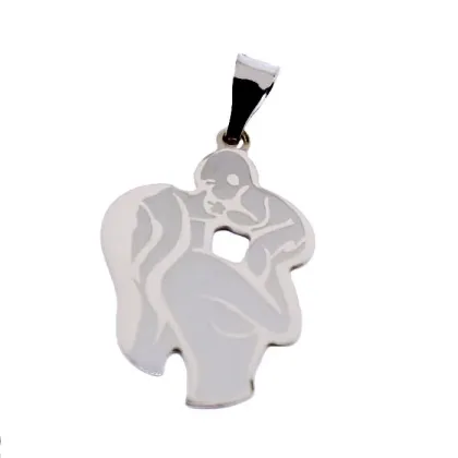 Zdjęcie Złoty wisiorek matka syn w satynowej i błyszczącej płytce o wymiarach 20x15mm.