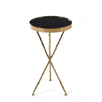 Picture A small table made of marble with brass legs for a luxurious living room - Ginger & Jagger