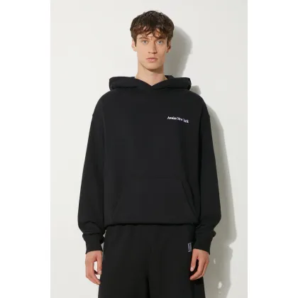 Zdjęcie Awake NY bluza bawełniana Serif Hoodie męska kolor czarny z kapturem melanżowa SP24-HD003