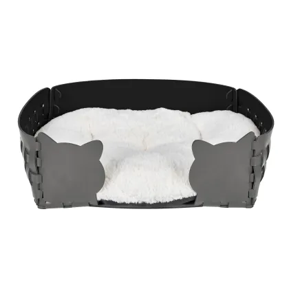 Zdjęcie Stylowe szare legowisko dla kota 45x30xH15 cm