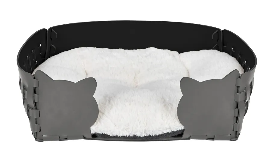 obrazek 1 Stylowe szare legowisko dla kota 45x30xH15 cm