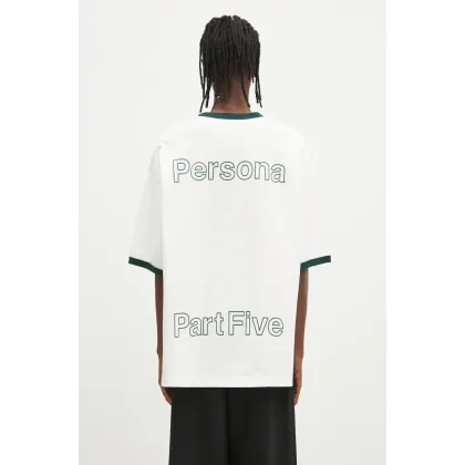 Zdjęcie Maison MIHARA YASUHIRO t-shirt bawełniany Leon Embroidery Tee męski kolor biały z nadrukiem J14TS771