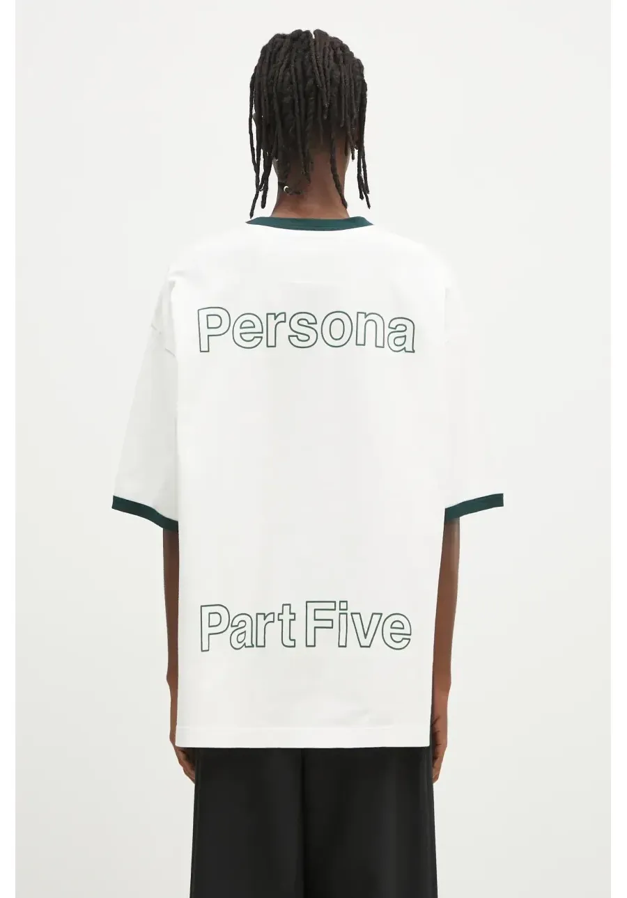 obrazek 1 Maison MIHARA YASUHIRO t-shirt bawełniany Leon Embroidery Tee męski kolor biały z nadrukiem J14TS771