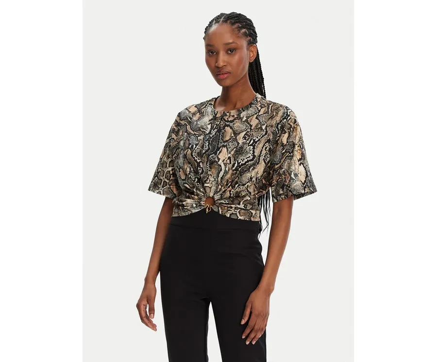 obrazek 1 Just Cavalli T-Shirt 78PAHE01 Brązowy Regular Fit