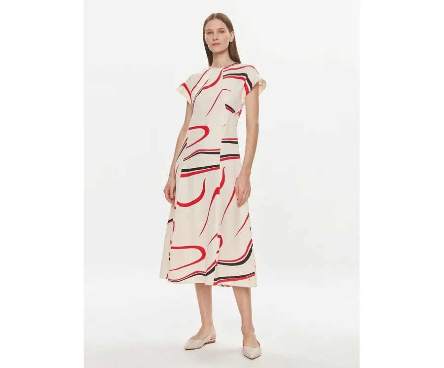 obrazek 1 Tommy Hilfiger Sukienka codzienna WW0WW42031 Beżowy Relaxed Fit