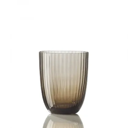 Zdjęcie Brązowa elegnacka szklanka do wody włoskie szkło Murano