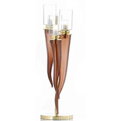 Zdjęcie Lampa stołowa z kawowymi rogami z elementów Murano – Il Paralume Marina