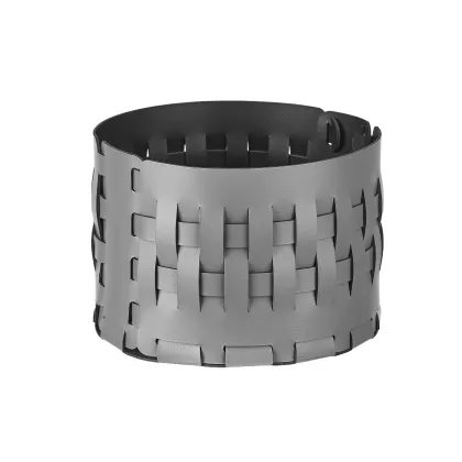 Zdjęcie Wyjątkowy okrągły kosz Bottega-15 Ø20xH12 cm w kolorze szarym