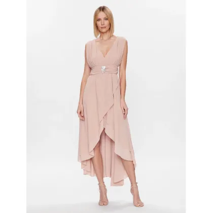 Zdjęcie ViCOLO Sukienka koktajlowa TE0064 Beżowy Regular Fit
