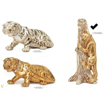 Picture Ceramic panther on a trunk - Valle d'oro Patchi