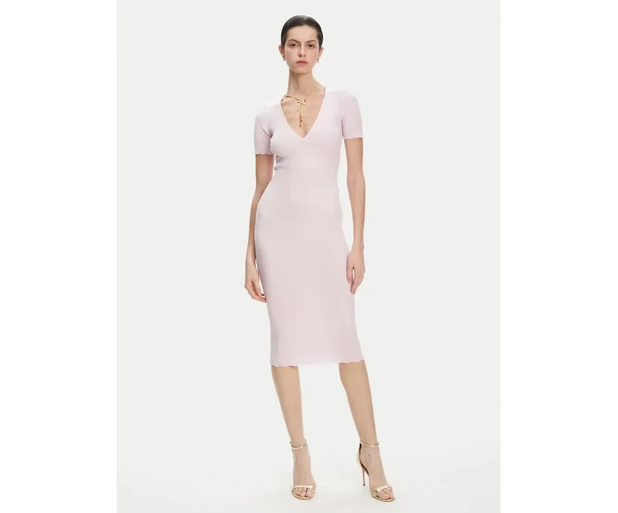 obrazek 1 Elisabetta Franchi Sukienka dzianinowa AM-53S-51E2 Różowy Slim Fit