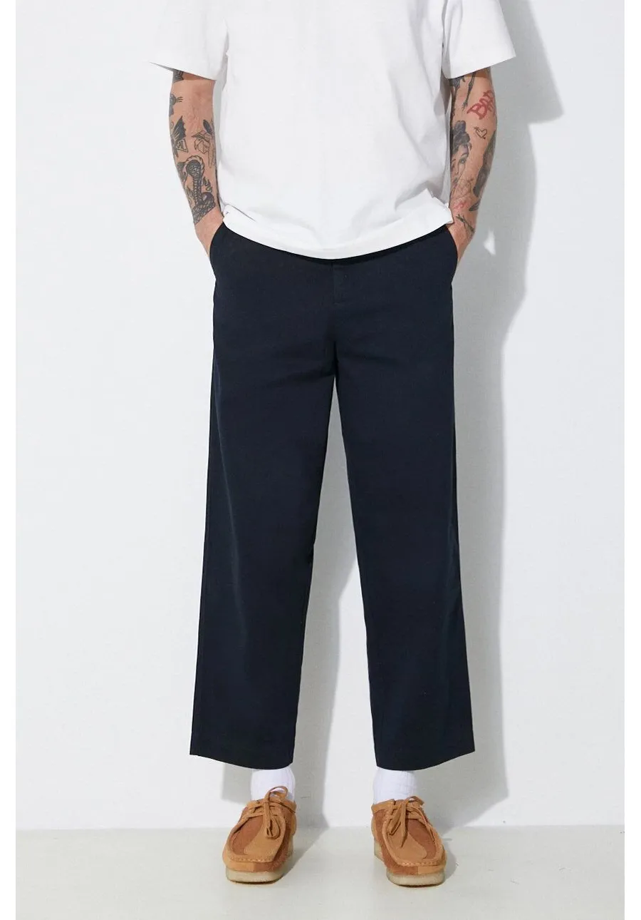 obrazek 1 Fred Perry spodnie bawełniane Straight Leg Twill Trouser kolor granatowy w fasonie chinos T6530.608