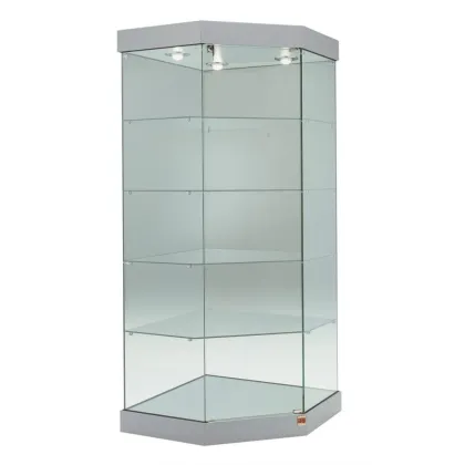 Picture Exclusive corner display cabinet with halogen lighting