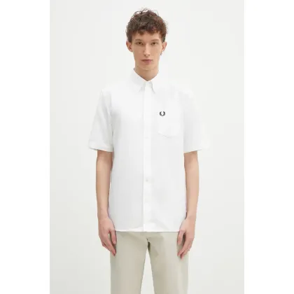 Zdjęcie Fred Perry koszula bawełniana męska kolor biały regular z kołnierzykiem button-down M8730.100