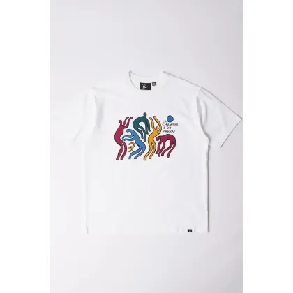 Zdjęcie by Parra t-shirt bawełniany La chambre nuit męski kolor biały z nadrukiem 53106