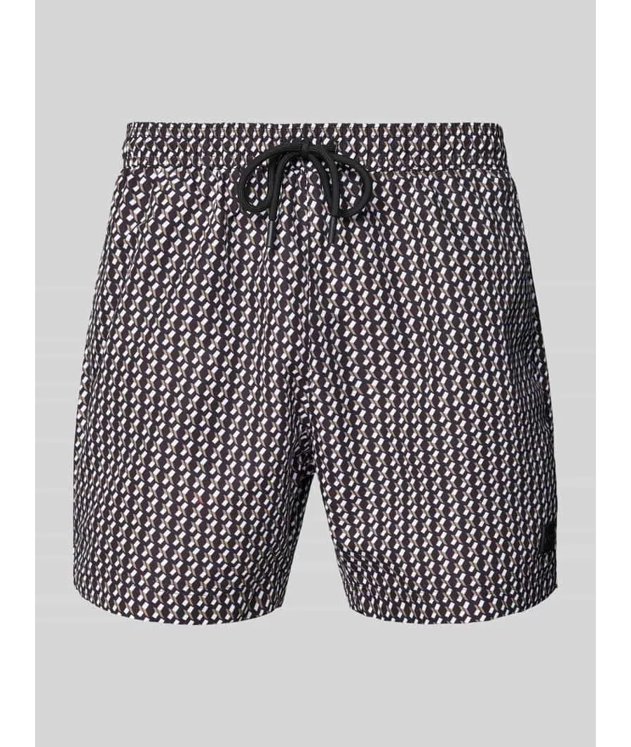 obrazek 1 Spodenki kąpielowe o kroju regular fit z naszywką logo model ‘Vibe’