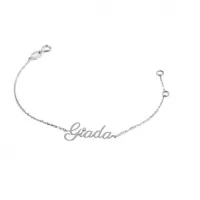 Picture Personalized women's name bracelet in white gold and diamond