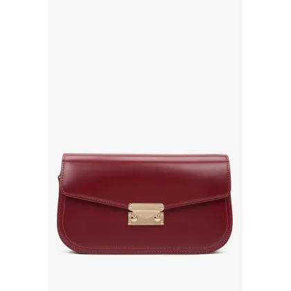 Zdjęcie Estro: Bordowa poręczna torebka damska na ramię ze skóry naturalnej