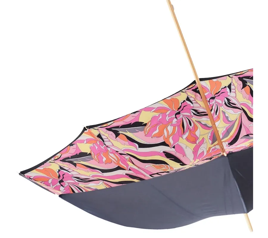 obrazek 6 Stylowy parasol damski w kolorze czarno-różowym – Pasotti