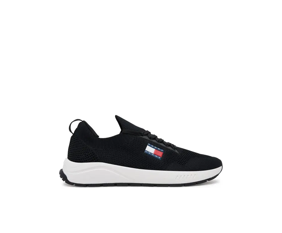 obrazek 1 Tommy Jeans Sneakersy Runner Kntitted EM0EM01555 Czarny