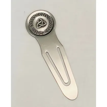 Zdjęcie Niepowtarzalna zakładka do książek z pewteru ze zdobieniem w formie węzła trójcy