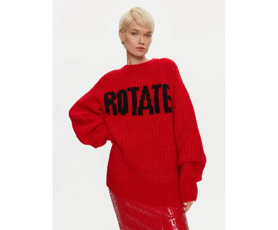 obrazek 1 ROTATE Sweter Brandy 1137491292 Czerwony Loose Fit