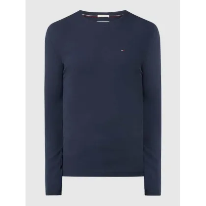 Zdjęcie Bluzka z długim rękawem o kroju slim fit z prążkowaną fakturą