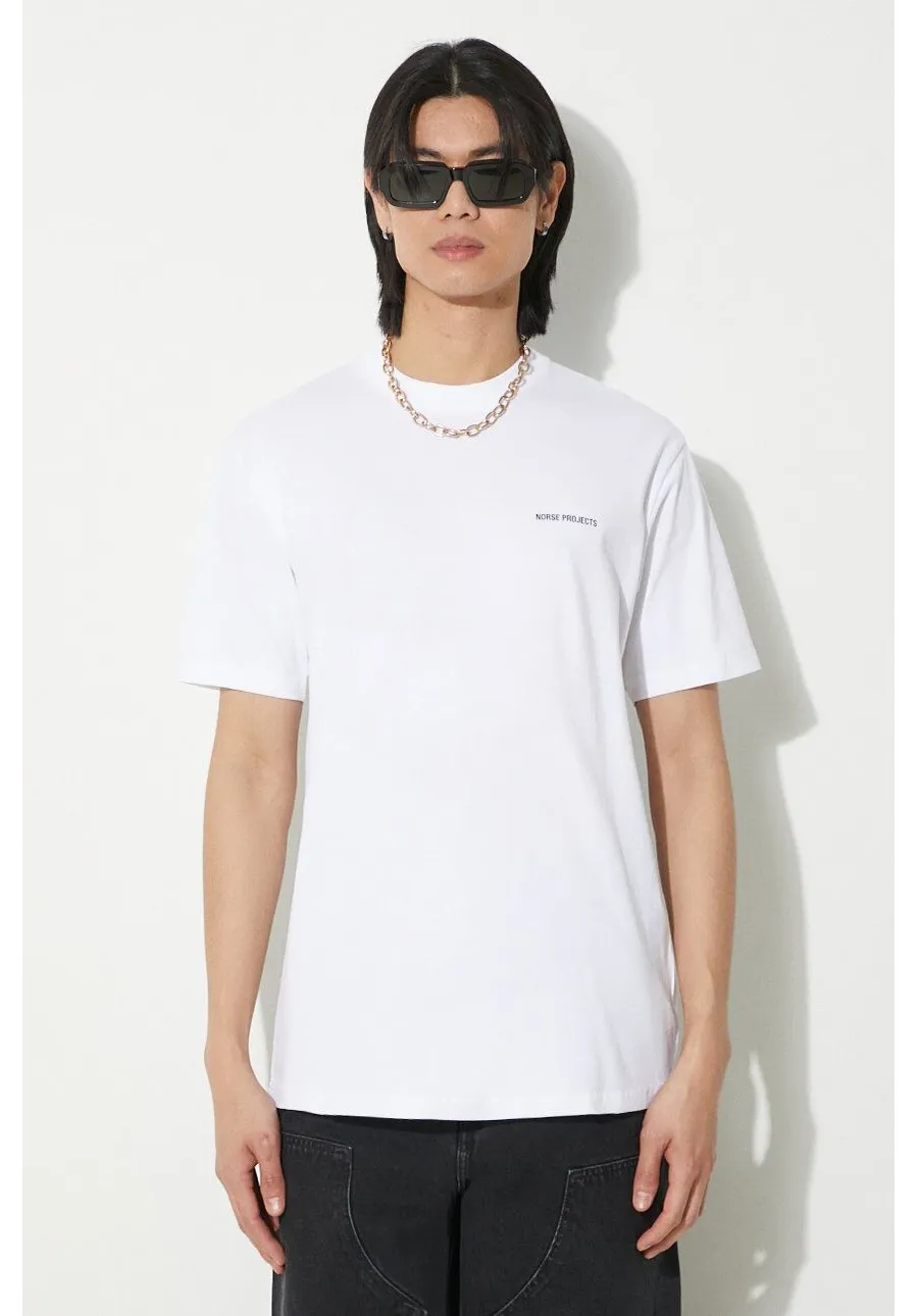 obrazek 1 Norse Projects t-shirt bawełniany Johannes męski kolor biały z nadrukiem N01.0606.0001