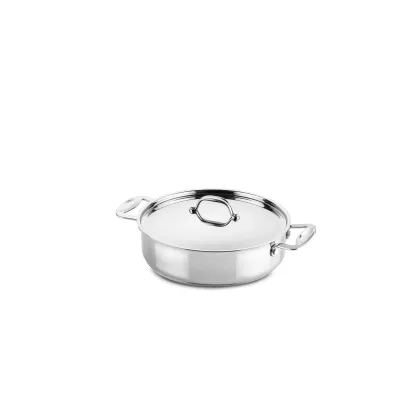 Zdjęcie Wyjątkowy włoski płaski garnek ze stali nierdzewnej