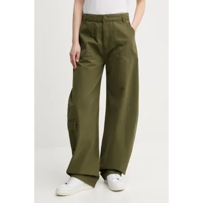 Zdjęcie Alpha Industries spodnie bawełniane Field Pant kolor zielony szerokie high waist 148021