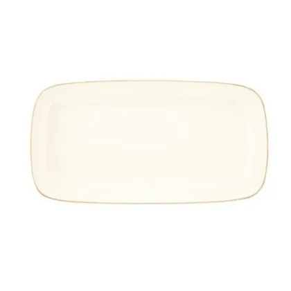 Zdjęcie Niemiecki kremowy prostokątny talerz na ciasto wykonany z porcelany – Tettau