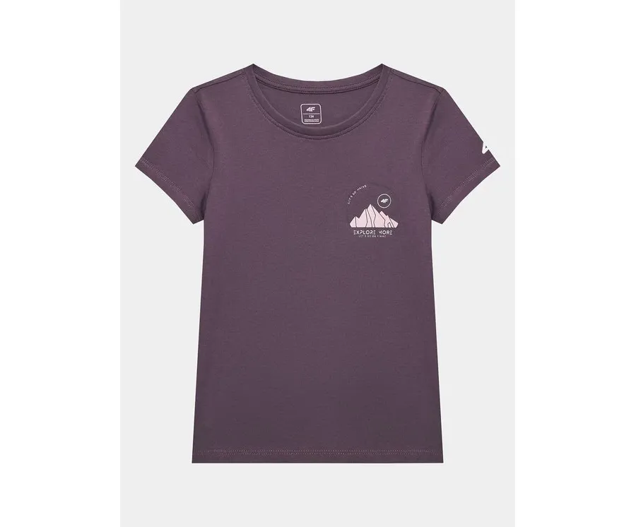 obrazek 1 4F T-Shirt 4FJSS23TTSHF390 Fioletowy Regular Fit