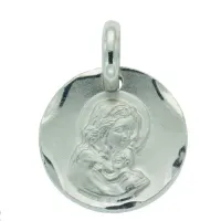 Zdjęcie Piękny medalik Madonna z Dzieciątkiem śr. 13mm.