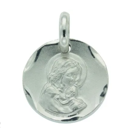 Zdjęcie Piękny medalik Madonna z Dzieciątkiem śr. 13mm.