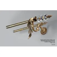 Zdjęcie Karnisz z odlewanego mosiądzu i rurki diamentowej wykończony kulkami Swarovskiego – Il Paralume Marina