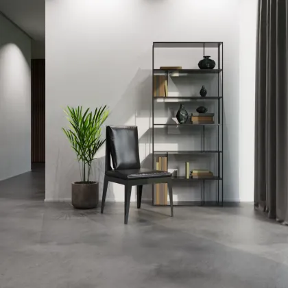 Zdjęcie Designerskie skórzane krzesło do jadalni