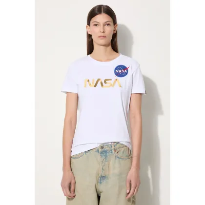 Zdjęcie Alpha Industries t-shirt bawełniany NASA Pm T kolor biały 198053.438-BIALY
