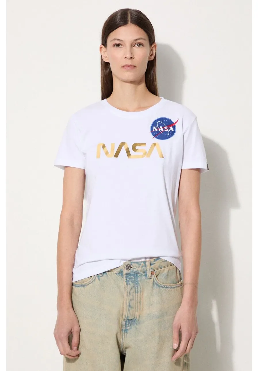 obrazek 1 Alpha Industries t-shirt bawełniany NASA Pm T kolor biały 198053.438-BIALY