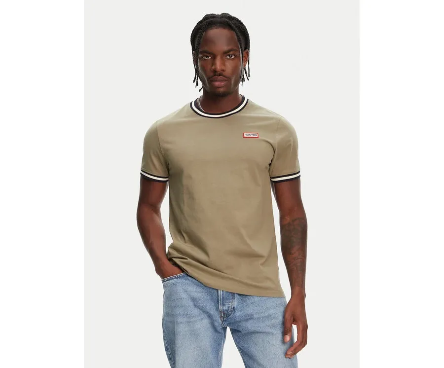 obrazek 1 Hunter T-Shirt Eigg Ringer HARM0032251 Khaki Regular Fit