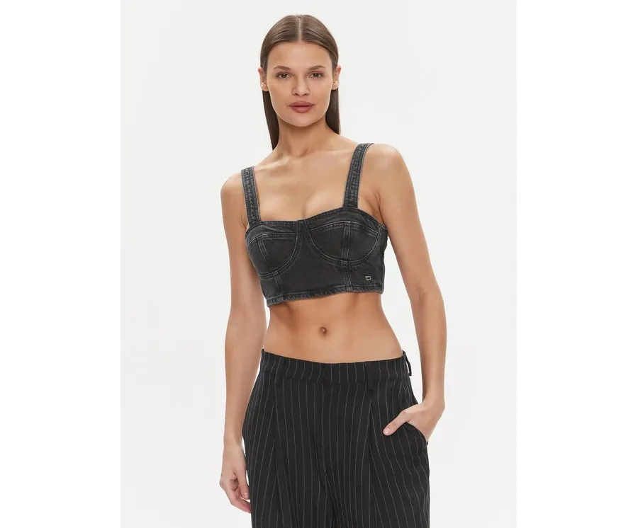 obrazek 1 Tommy Jeans Top Bustier Top Ah7185 DW0DW17699 Czarny Slim Fit