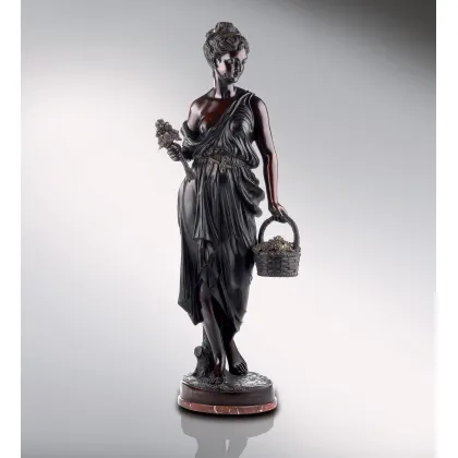 Picture Bronze sculpture of a lady with flowers - Fonderia Artistica Ruocco