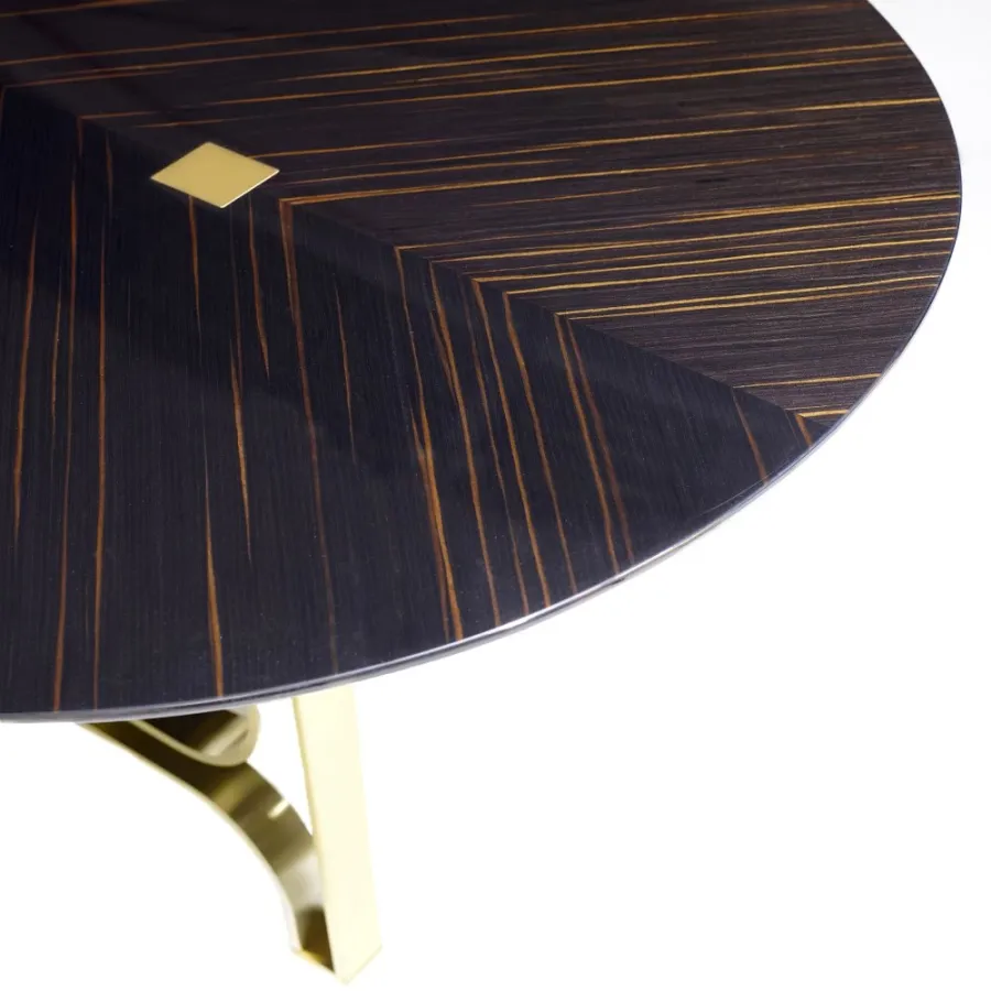 obrazek 2 Elegancki stół jadalniany z metalową podstawą i owalnym blatem H.75xL.245xP.120 cm