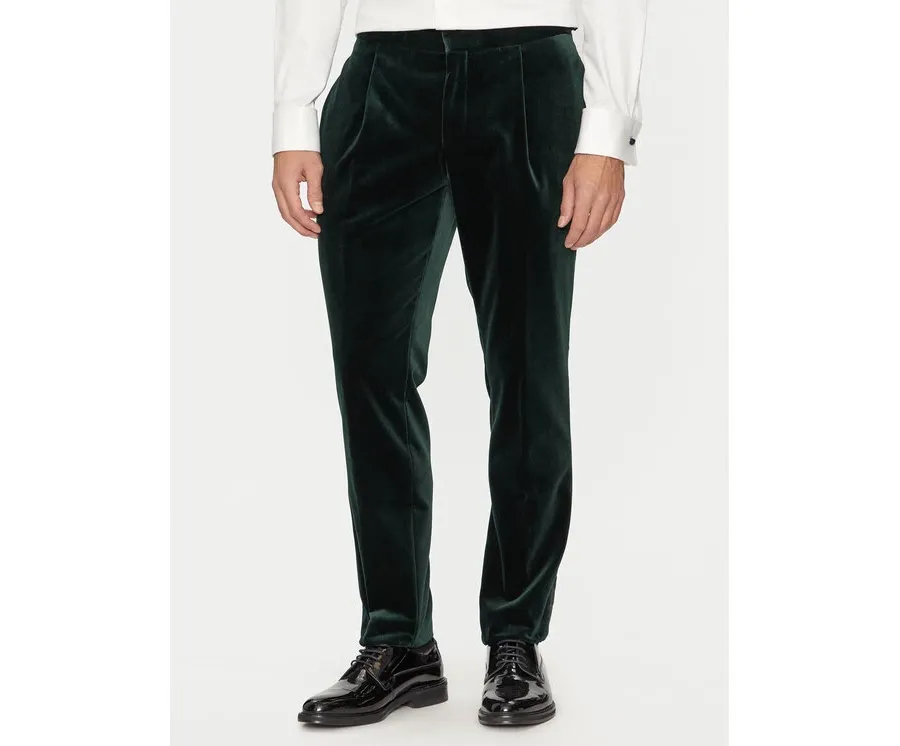 obrazek 1 Hugo Spodnie materiałowe Getlin242E1X 50524910 Zielony Slim Fit HUGO