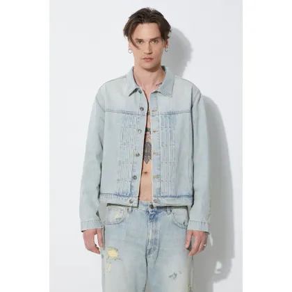 Zdjęcie 424 kurtka jeansowa Denim Truck Jacket męska kolor niebieski przejściowa oversize FF4SMJ30AP-TE001.500