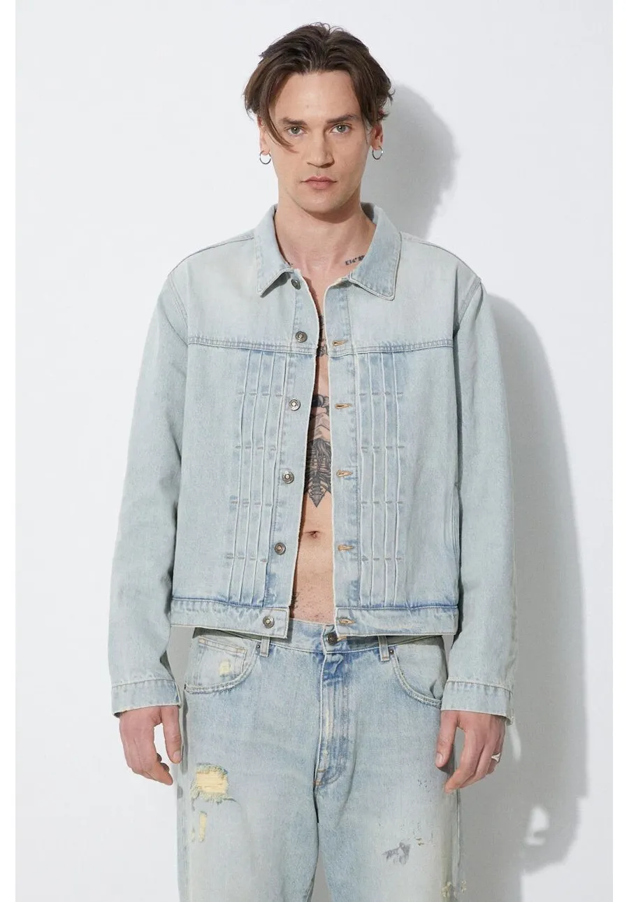 obrazek 1 424 kurtka jeansowa Denim Truck Jacket męska kolor niebieski przejściowa oversize FF4SMJ30AP-TE001.500